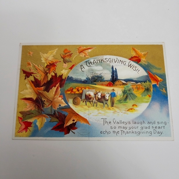 Vintage Postcard A Thanksgiving Wish Artist Ellen Clapsaddle 1912 - Picture 1 of 3